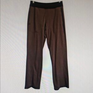 Brown Wide-Leg Lounge Pants with Black Waistband